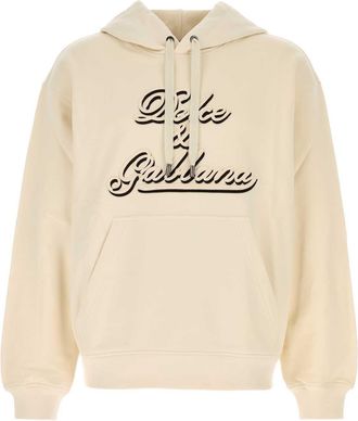 Dolce & Gabbana Mens Cream Cotton Sweatshirt - Ivory - Size EU 48 (Mens)
