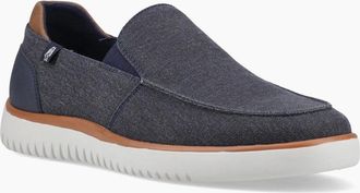 Hush Puppies Mens Hush Puppies Damon Slip on Textile Mens Navy Loafers - Size: UK 12 / eu 46 / us 14