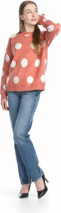 Papillon Knit Polka Dot Sweater In Coral