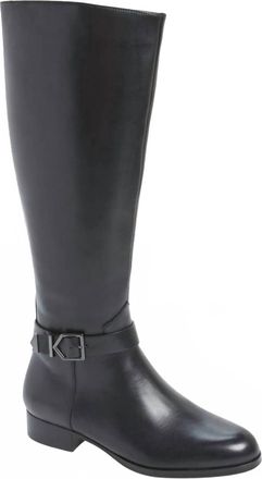 Via Spiga Womens Phillipa Leather Ankle Strap Tall Boots In Black