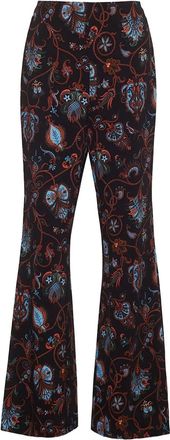 Cara Cara Pisa floral-print flared trousers - Black