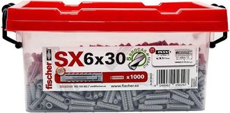 Fischer Caja De Tacos De Nylon Sx 6x30 (1000 Unidades) Medidas: 6x40 Mm (500 Uds)