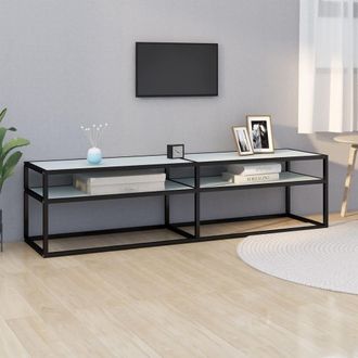 vidaXL Vidaxl - Mueble De Tv Vidrio Templado Color M&aacute;rmol Blanco 160x40x40,5 Cm