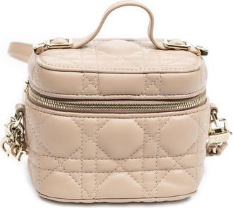 Dior Pre-owned Womens Micro Lady Vanity Case Shoulder Bag - Beige - One Size