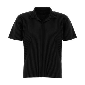 Issey Miyake Polo Shirts, male, Black, Size: M Polo Shirt in Classic T-Shirt Style