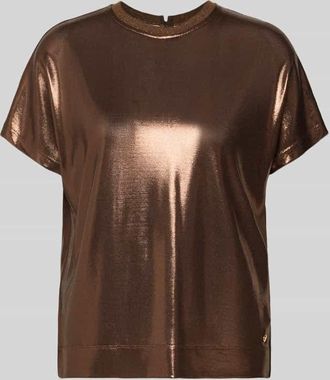 Mos Mosh T-Shirt in Leder-Optik Modell Nicola in Dunkelbraun, Größe XL