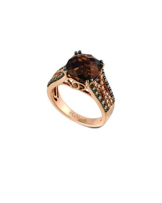 Le Vian Chocolate Quartz 14K Rose Gold 4.11 Ct. Tw. Diamond & Smoky Quartz Half-Eternity Ring