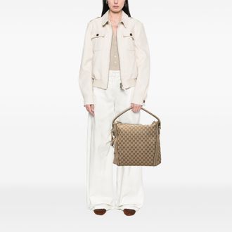 Gucci Pre-owned Womens Large Gg Canvas Bella Shoulder Bag - Tan Textile - One Size