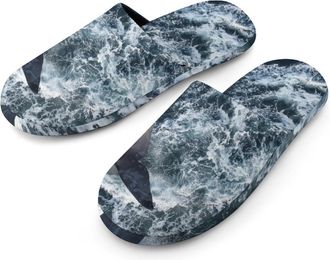 Generic Whales Tail On Sea Mens House Slippers Slip Indoor Slipper On Shoes Warm Outdoor