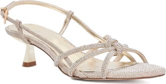 Dune London Ladies MILAS Diamante Embellished Studded Kitten Heel Sandals Size UK 7 Heeled Sandals