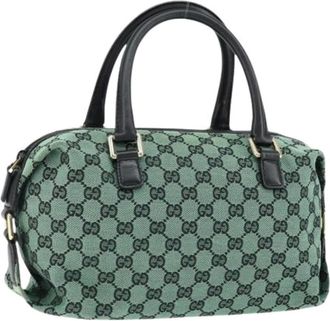 Gucci Pre-owned Handbags, female, Green, Size: ONE SIZE Pre-owned Vintage Canvas Handbag