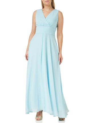 Gina Bacconi Womens Smc Top and Chiffon Skirt Maxi Dress Cocktail, ICE Blue, 14