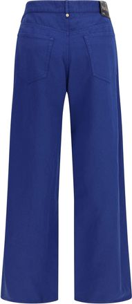 Max Mara Womens Cotton And Linen Pants Bluette Cotton; Trousers