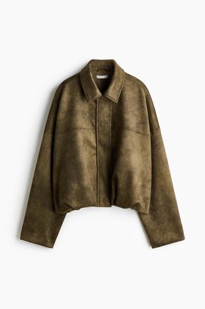 H&M Jacke mit Ballonsaum - Khakigr&uuml;n