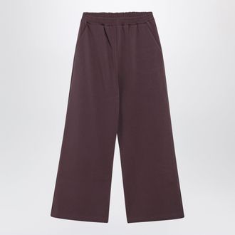 Douuod Pantaloni jogging color prugna in jersey di cotone