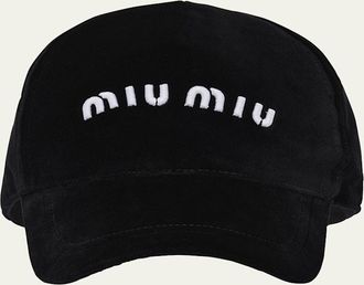 Miu Miu Velvet Logo Baseball Cap