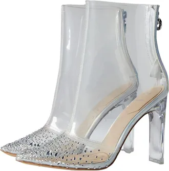 Aldo Glass Bootie Clear 61650-103 Womens