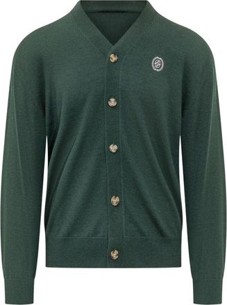 Dr&ocirc;le de Monsieur D Mirror Cardigan - Heren - Vesten - Groen - S - Truien & Vesten