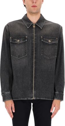 Versace Black Shirt Collar Jacket
