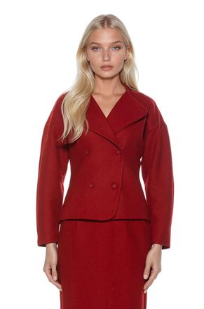 Alexia Admor Soren Crewneck Rounded Sleeve Blazer in Red at Nordstrom, Size 10