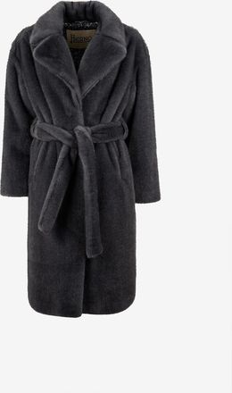 Herno Kunstpelz-Mantel mit Gürtel Soft Alternative Fur