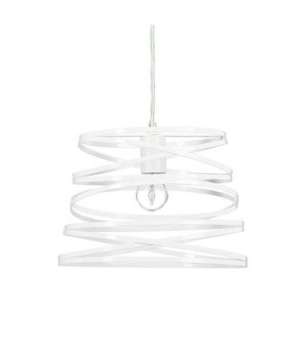 Trade Shop Trade Shop - Lampadario A Sospensione Moderno Paralume Metallo A Vortice Traforato Bianco A08