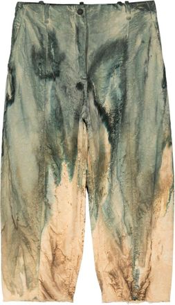 Masnada tie-dye cropped cotton trousers - women - Cotton - 40 - Blue