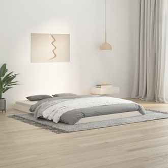 Berkfield Home Bed Frame without Mattress White 135x190 cm Double Solid Wood Pine