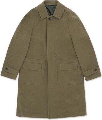 Fortela Vintage Blue Single-Breasted Coat in Green at Nordstrom, Size 48 Eu