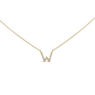 House of Brilliance 10K Gold Diamond Accent A-Z Block Initial Pendant Necklace