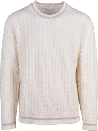 Eleventy Textured Cable Knit Crewneck Sweater