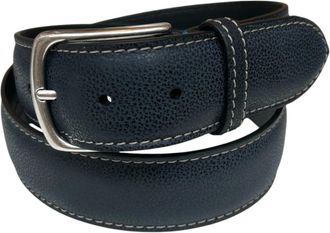 Paolo Vitale Cintura in pelle di vitello fatta a mano - - Accessories - Uomo - Blu - 105 CM