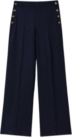 Twinset Wijde broek - Dames - Wijde Broeken - Blauw - M - Broeken