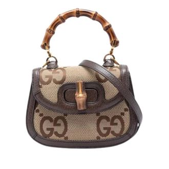 Gucci Pre-owned Mini Satchel - Dames - Pre-owned - Beige - Maat: ONE Size Leer