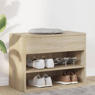 vidaXL Vidaxl - Banco Zapatero Madera Contrachapada Roble Sonoma 60x30x45 Cm