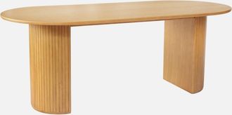 Sweeek Mesa De Comedor Oblonga De Madera De Hevea Y Chapa De Roble De 6 A 8 Plazas
