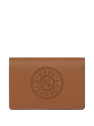 Karl Lagerfeld K/Circle cardholder - women - Leather/Polyurethane - One Size - Brown