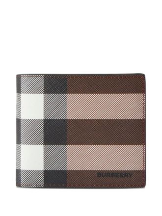 Burberry Portafoglio bi-fold a quadri - Marrone