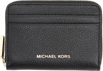 Michael Kors Jet Set Kleine Leren Kaartmap met Ritssluiting - Dames - Portefeuilles - Zwart - ONE Size - Leer - Accessoires