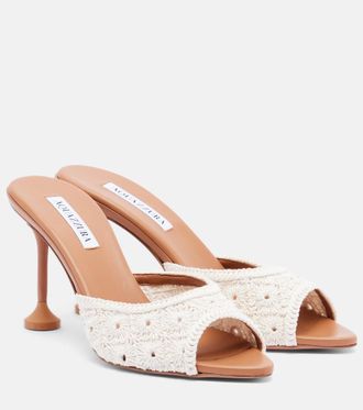 Aquazzura Loom macrame mules