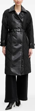 Guess Co Cappotto trapuntato con cintura - Nero