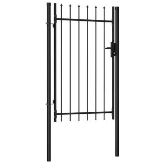 vidaXL Cancela De Valla Con Una Puerta Y Puntas Acero Negro 1x1,5 M Vidaxl