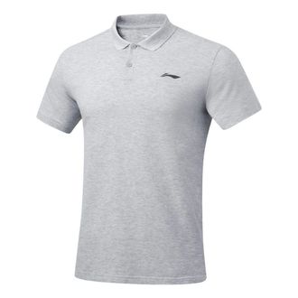 Li-Ning Plain Short Sleeve Polo Shirt Grey APLT029-9