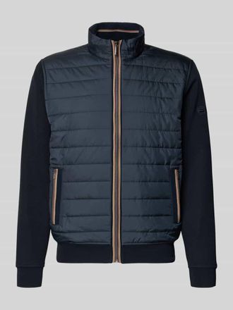 Bugatti Sweatjacke mit Label-Detail in Marine, Größe XXXXL