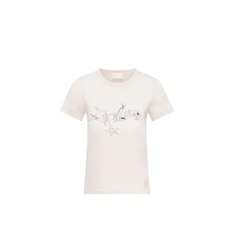 Moncler Moncler Printed Cotton Jersey T-shirt, Women, White, Size: Xl