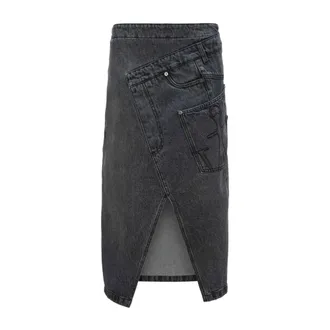 J.W.Anderson Dames, Rokken, Grijs, Maat: XS Denim