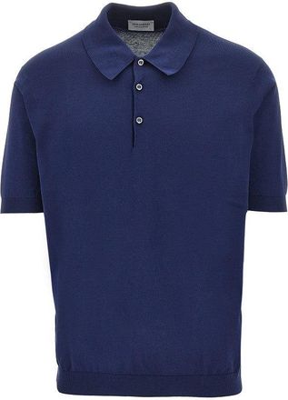 John Smedley Cotton knit polo shirt Man S