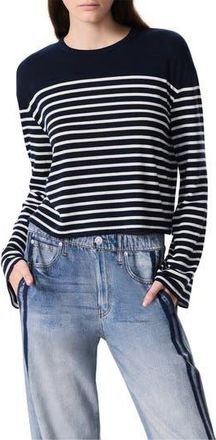 Rag & Bone The Knit Stripe Long Sleeve T-Shirt in Navy Ivory at Nordstrom Rack, Size Xx-Small