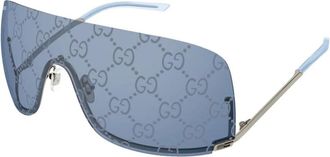 Gucci Accessoires, unisex, Grijs, ONE Size, Nylon, Shield Zonnebril