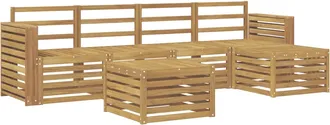 vidaXL Set Di Divani Da Esterno 6 Pz Bianco Legno Di Acacia Massello Vidaxl